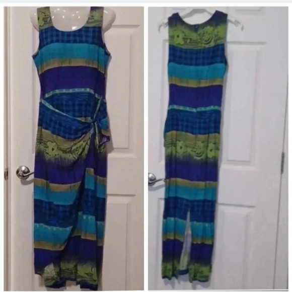 🍭🏍FAUX wrap dress with slit and zipper in the back - Picture 1 of 14